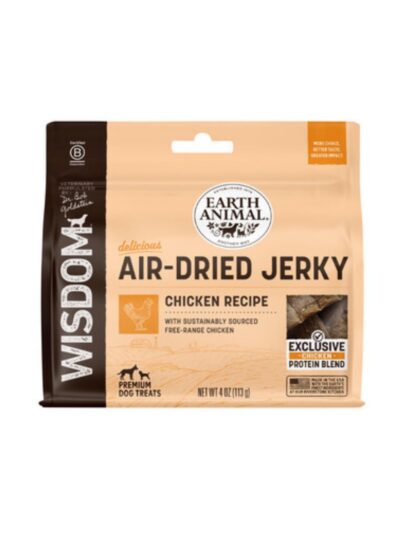Earth Animal Dog Wisdom Air-Dried Jerky Chicken 4oz.