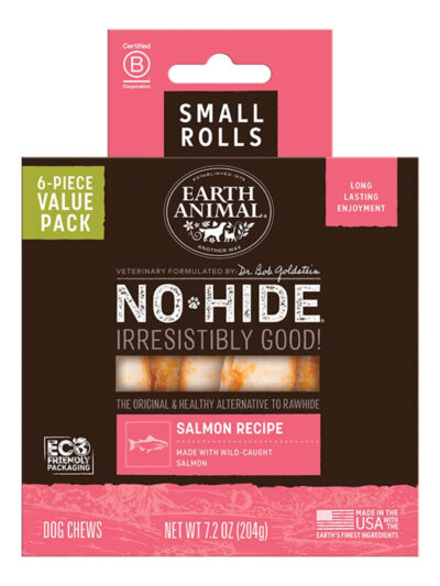 EARTH ANIMAL DOG NO-HIDE SALMON ROLLS SMALL VALUE 6 PACK