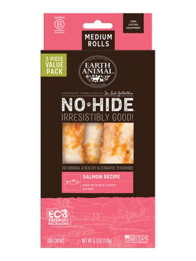 EARTH ANIMAL DOG NO-HIDE SALMON ROLLS MEDIUM VALUE 3 PACK