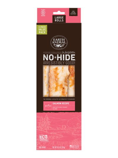 EARTH ANIMAL DOG NO-HIDE SALMON ROLLS LARGE VALUE 3 PACK