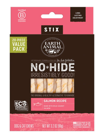 EARTH ANIMAL DOG NO-HIDE STIX SALMON VALUE 20 PACK