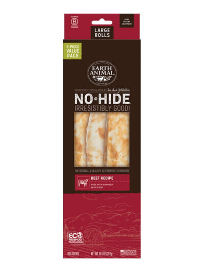 EARTH ANIMAL DOG NO-HIDE BEEF ROLLS LARGE VALUE 3 PACK