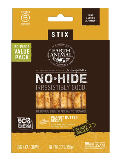 EARTH ANIMAL DOG NO-HIDE STIX PEANUT BUTTER VALUE 20 PACK