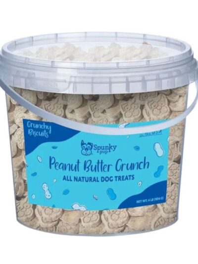 Spunkypup Crunchy Biscuit Dog Treats Bucket Peanut Butter 4 Lb