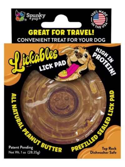Spunkypup Lickables Filled Lick Pad Round Peanut Butter 1 Pk