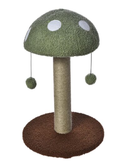 Max & Marlow Mushroom Cat Post w/ Toy Green 1ea
