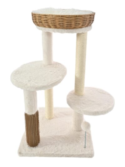 Max & Marlow Rattan Wicker 3 Level Cat Tree 1ea/30 in.