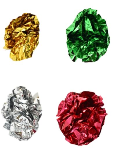 Max & Marlow Foil Crinkle Ball Assorted Cat Value Toys Display 24ea/24Pc