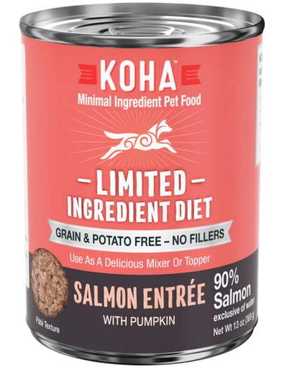 Koha Dog Limited Ingredient Grain Free 90% Salmon 13oz. (Case of 12)