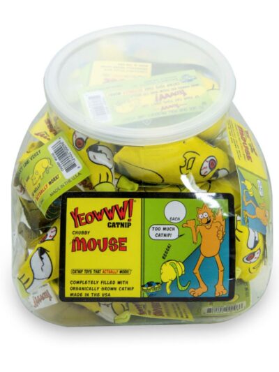 Yeowww Chubby Mouse Catnip Cat Toy Counter Display Jug 30 ct