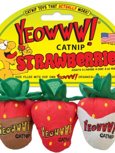 Yeowww Strawberry Catnip Cat Toy Multi, 3 pk