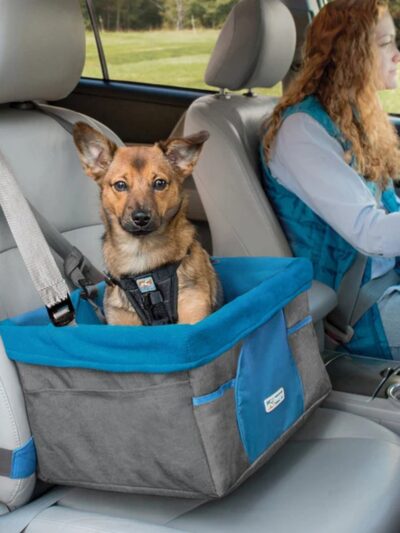 Kurgo Dog Booster Seat Heather Charcoal & Blue