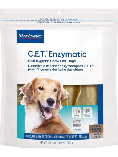C.E.T. Enzymatic Oral Hygiene Chews For Dogs Beef/Chicken Large 30 Count