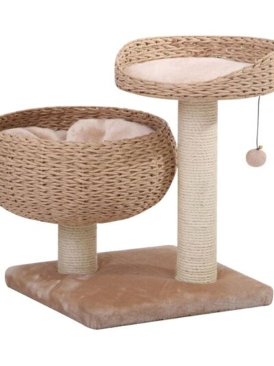 PetPals Cozy 2-Level Cat Perch Tree Beige & Cream 23 in