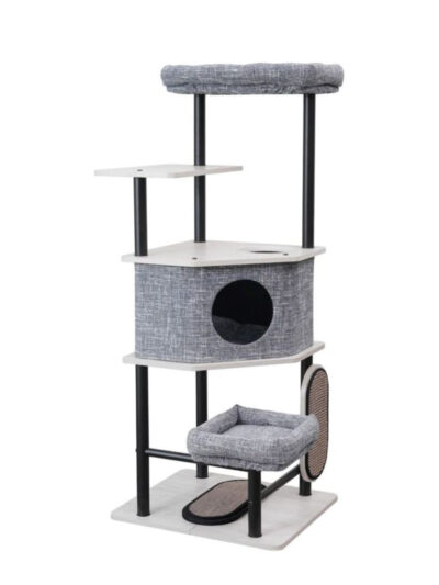 PetPals Grayson Industrial Style Cat Tree Grey 61 in