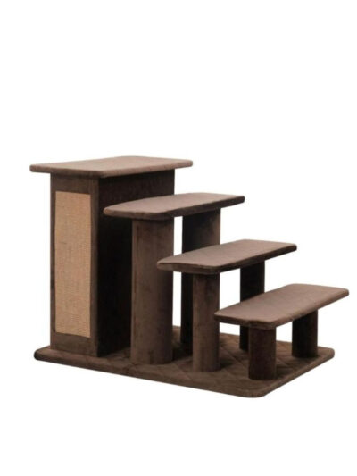 PetPals Zoso 2in1 Modern Pet Stairs and Storage Brown 20 in