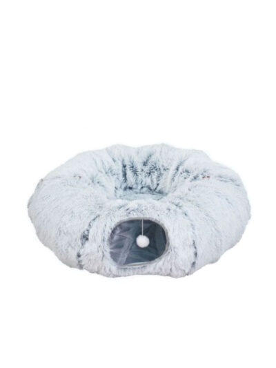 PetPals Khione 2-in-1 Cat Tunnel & Bed Grey 33.4 in