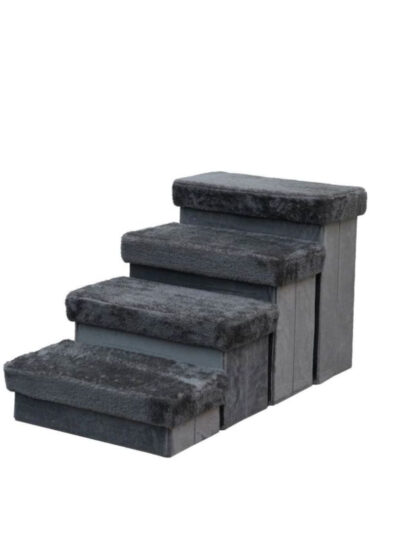 PetPals 2in1 4-Level Pet Stairs Charcoal 17 in