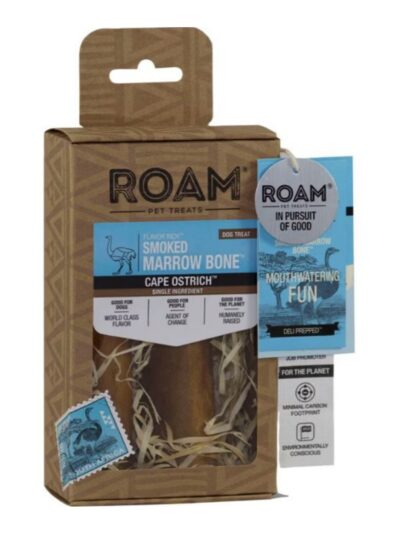 Roam Flavor Rich Smoked Marrow Bones Ostrich 2 Pk