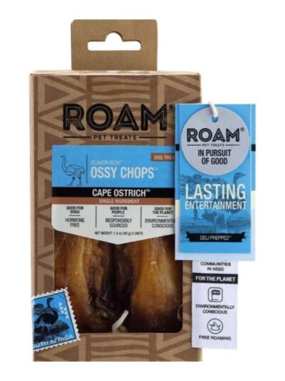 Roam Flavor Rich Ossy Chops Ostrich 1.4oz.-2 Pk