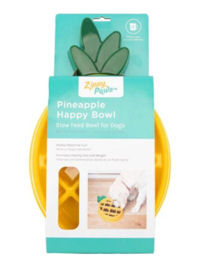 Zippypaws Happy Bowl Slow Feeder Pineapple Yellow Medium