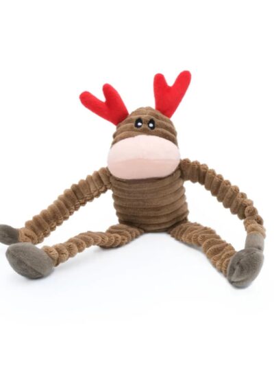 Zippypaws Holiday Crinkle Reindeer Small