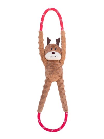 Zippypaws Holiday Ropetugz Reindeer Brown Large