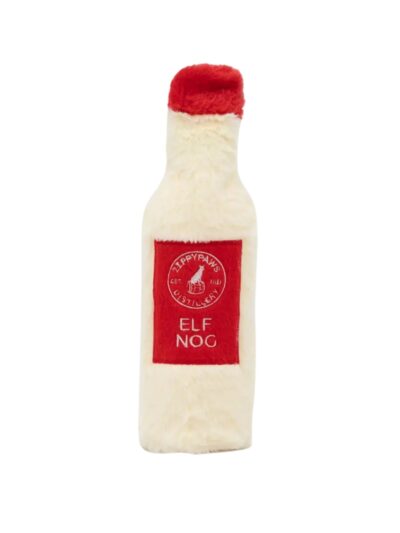Zippypaws Holiday Crusherz Elf Nog Red/White Medium