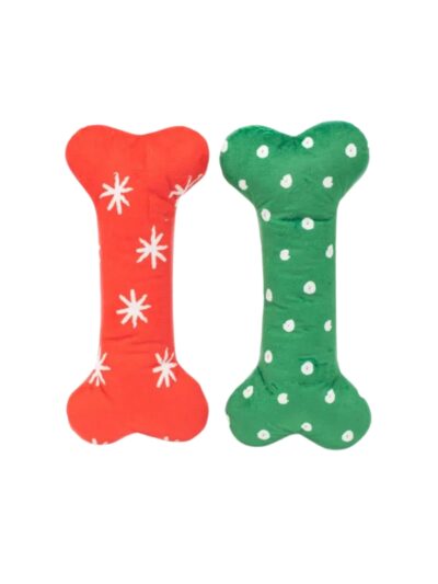 Zippypaws Holiday Patterned Bones Red/Green/White Large-2Pk