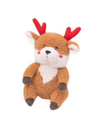 Zippypaws Holiday Cheeky Chumz Reindeer Brown/Red/White Medium