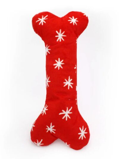 Zippypaws Holiday Jigglerz Festive Bone Red/White XLarge