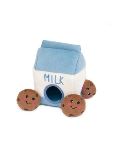 ZippyPaws Zippy Burrow Dog Toy Milk and Cookies, 1ea/MD