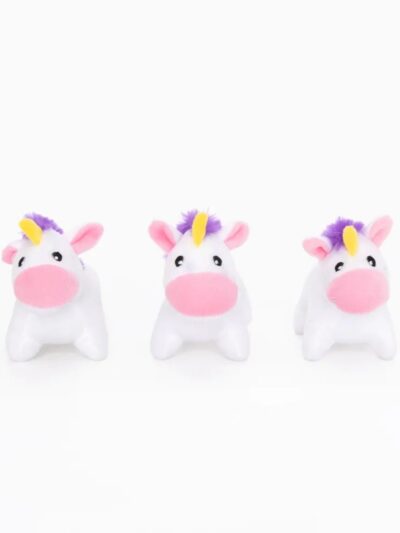 Zippypaws Miniz Unicorns White  XSmall-3 Pk