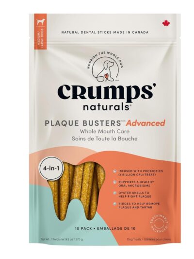 Crumps Naturals Dog 10Pk Plaque Busters Advanced Whole Mouthcare