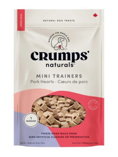 Crumps Dog 1.9oz. Mini Trainers Freeze-dried Pork Hearts