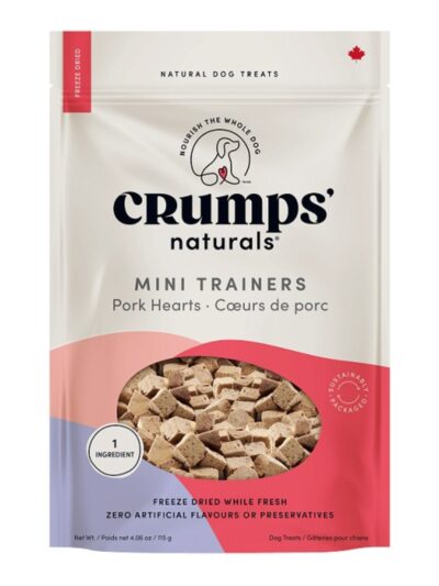 Crumps Dog 4.06oz. Mini Trainers Freeze-dried Pork Hearts