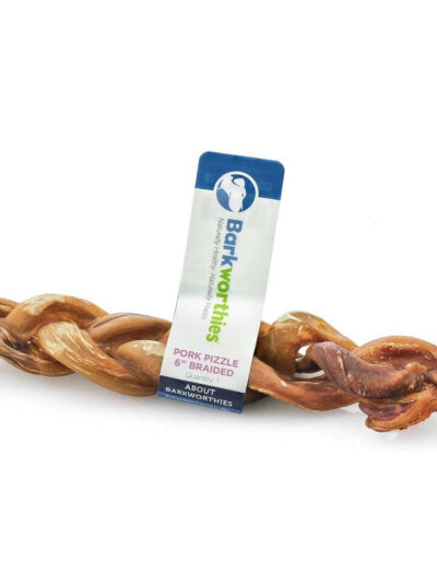 Barkworthies Braided Pork Pizzle 30ea/6 in, 30 ct
