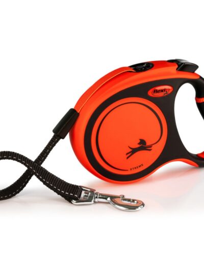 Flexi Xtreme Retractable Leash Orange  Black, 1ea/LG, 26 ft