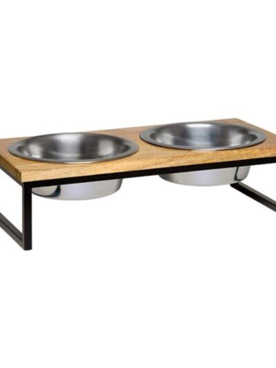 Loving Pets Black Label Raised Wooden Top Diner 1ea/2 qt