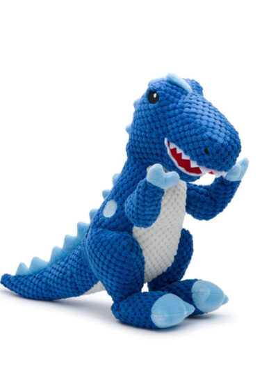 Fabdog Dog Floppy T-Rex Dinosaur Blue Large