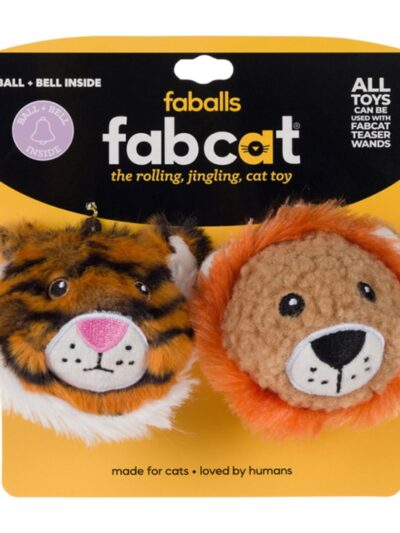 Fabcat Faball Lion + Tiger 2 Pack