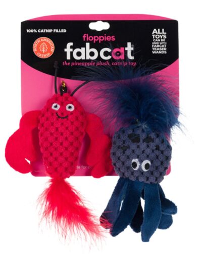 Fabcat Floppy Lobster + Octopus 2 Pack