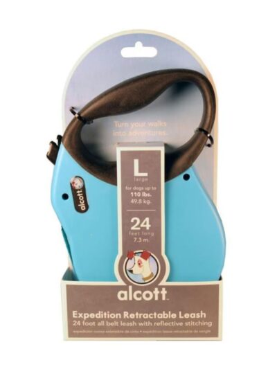 Alcott Expedition Retractable Belt Leash Blue Large-24Ft