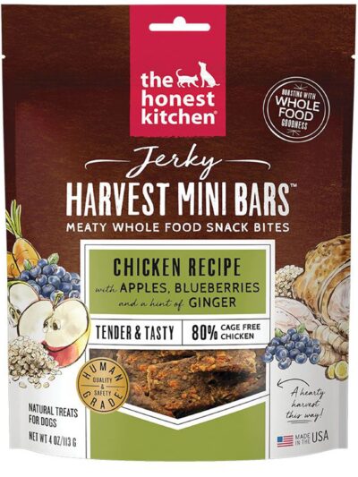 Honest Kitchen Dog Chicken Jerky Harvest Bars Mini 4oz.