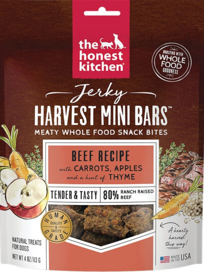 Honest Kitchen Dog Beef Jerky Harvest Bars Mini 4oz.