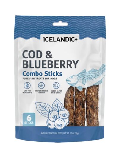 Icelandic Dog Cod & Blueberry Combo Sticks 2oz.