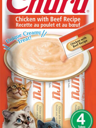 Inaba Cat Churu Puree Chicken Beef 2oz. (6 Count)