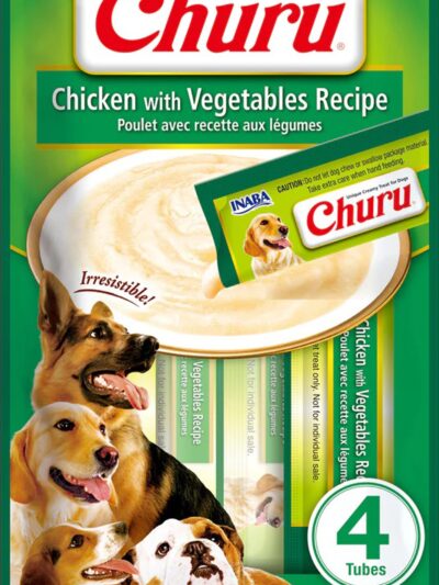 Inaba Dog Churu Tubes Chicken Vegetables 2oz. (6 Count)