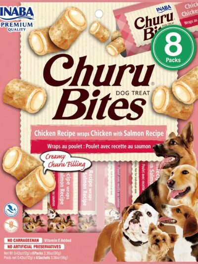 Inaba Dog Churu Bite Chken Salm On Wraps 6Ct/3.36Oz