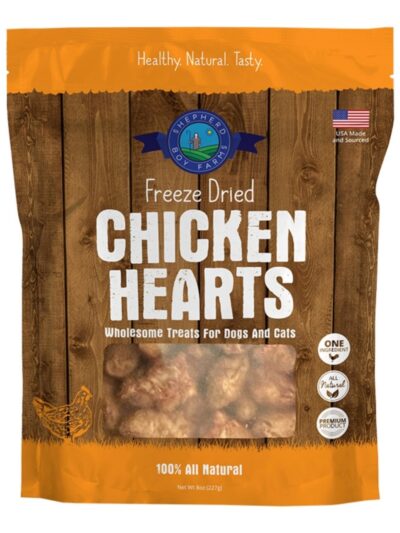 Shepherd Boy Farms Dog & Cat Freeze-Dried Chicken Heart 8oz.
